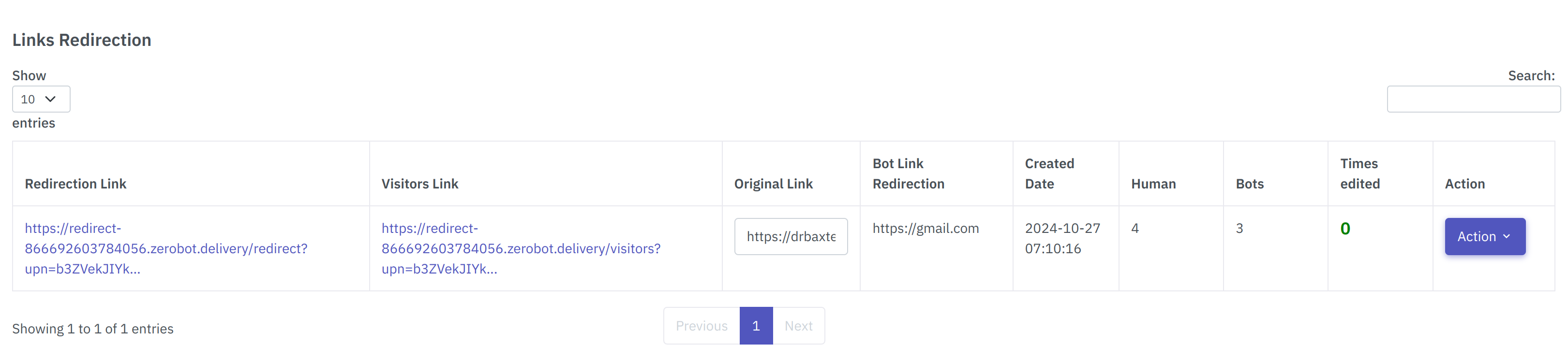 Redirect Generator Result